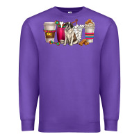 Purple st. bernard dog coffee cups Premium Sweatshirt - texasbilliewilder
