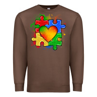 Chestnut autism puzzle pieces heart Premium Sweatshirt - Zillion Design Studio