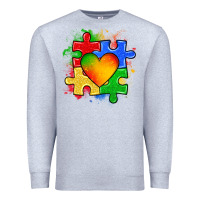 Heather Grey autism puzzle pieces heart Premium Sweatshirt - Zillion Design Studio