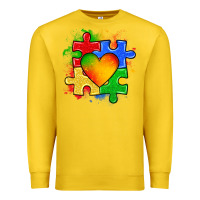 Lemon autism puzzle pieces heart Premium Sweatshirt - Zillion Design Studio