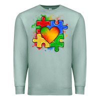 Seafoam autism puzzle pieces heart Premium Sweatshirt - Zillion Design Studio