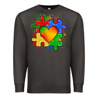 Smoke autism puzzle pieces heart Premium Sweatshirt - Zillion Design Studio