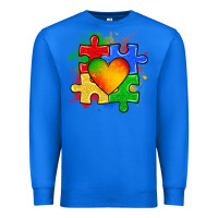 True Royal autism puzzle pieces heart Premium Sweatshirt - Zillion Design Studio