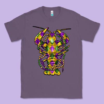 Mardi Gras Crawfish Classic Tee Designed By Fadigitalartstudio