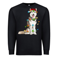 Black Husky Christmas Lights Premium Sweatshirt - RanaPortraitStore