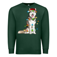 Sports Green Husky Christmas Lights Premium Sweatshirt - RanaPortraitStore
