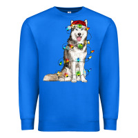 True Royal Husky Christmas Lights Premium Sweatshirt - RanaPortraitStore