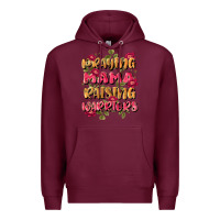 Burgundy praying mama raising warriors Premium Hoodie - JahusDesignShop