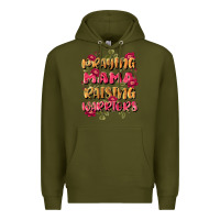 Army Green praying mama raising warriors Premium Hoodie - JahusDesignShop