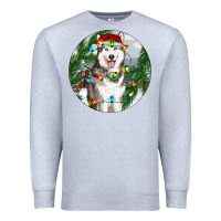 Heather Grey husky and farm ornament Premium Sweatshirt - RanaPortraitStore