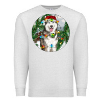 Oatmeal Heather husky and farm ornament Premium Sweatshirt - RanaPortraitStore