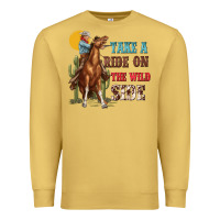 Antique Gold take a ride on the wild side with rodeo Premium Sweatshirt - texasbilliewilder