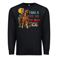 Black take a ride on the wild side with rodeo Premium Sweatshirt - texasbilliewilder