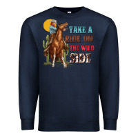 Navy take a ride on the wild side with rodeo Premium Sweatshirt - texasbilliewilder