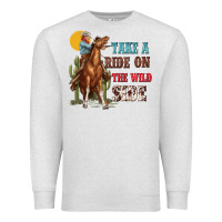Oatmeal Heather take a ride on the wild side with rodeo Premium Sweatshirt - texasbilliewilder