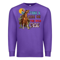 Purple take a ride on the wild side with rodeo Premium Sweatshirt - texasbilliewilder