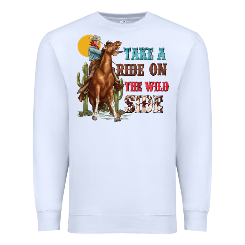Take A Ride On The Wild Side With Rodeo Premium Sweatshirt by texasbilliewilder | Teevron