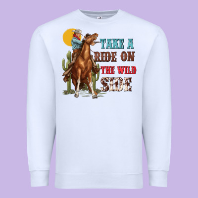 Premium Sweatshirt take a ride on the wild side with rodeo