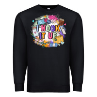 Black i hook it up  sewing Premium Sweatshirt - Zillion Design Studio