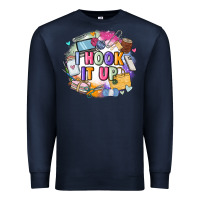 Navy i hook it up  sewing Premium Sweatshirt - Zillion Design Studio