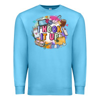 Ocean Blue i hook it up  sewing Premium Sweatshirt - Zillion Design Studio