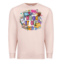 Pale Pink i hook it up  sewing Premium Sweatshirt - Zillion Design Studio