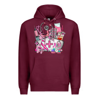 Burgundy nurse  and cancer Premium Hoodie - AdoDesignShop