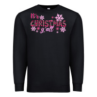 Black It's Christmas Y'all Season Pink Christmas Premium Sweatshirt - RanaPortraitStore