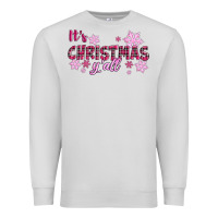 Dove Grey It's Christmas Y'all Season Pink Christmas Premium Sweatshirt - RanaPortraitStore