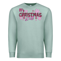 Seafoam It's Christmas Y'all Season Pink Christmas Premium Sweatshirt - RanaPortraitStore