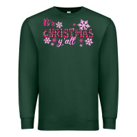 Sports Green It's Christmas Y'all Season Pink Christmas Premium Sweatshirt - RanaPortraitStore