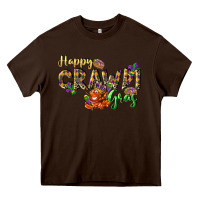 Chocolate Brown Happy crawdi Gras Heavy Core Tee - LillyAllenDesigns