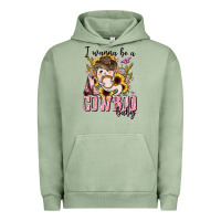 Pigment Oil Green i wanna be a cowboo baby halloween Urban Hoodie - AdoDesignShop
