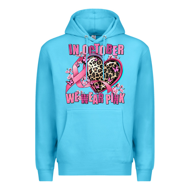 Western Leopard  In October We Wear Pink Heart Premium Hoodie by AdoDesignShop | Teevron