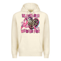 Sandshell western leopard  in october we wear pink heart Premium Hoodie - AdoDesignShop