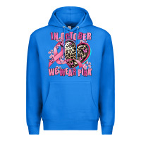 True Royal western leopard  in october we wear pink heart Premium Hoodie - AdoDesignShop