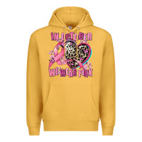 Mustard western leopard  in october we wear pink heart Premium Hoodie - AdoDesignShop