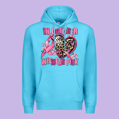 Western Leopard  In October We Wear Pink Heart Premium Hoodie Designed By Adodesignshop