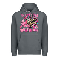 Rock western leopard  in october we wear pink heart Premium Hoodie - AdoDesignShop