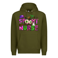 Army Green spooky nurse Premium Hoodie - AdoDesignShop