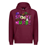 Burgundy spooky nurse Premium Hoodie - AdoDesignShop