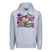 Heather Grey spooky nurse Premium Hoodie - AdoDesignShop