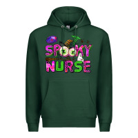 Sports Green spooky nurse Premium Hoodie - AdoDesignShop