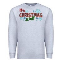 Heather Grey It's Christmas Y'all Season Winter Premium Sweatshirt - RanaPortraitStore