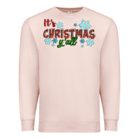 Pale Pink It's Christmas Y'all Season Winter Premium Sweatshirt - RanaPortraitStore
