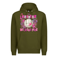 Army Green in october we wear pink volleyball Premium Hoodie - AdoDesignShop