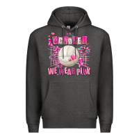 Charcoal Heather in october we wear pink volleyball Premium Hoodie - AdoDesignShop
