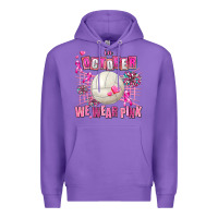 Purple in october we wear pink volleyball Premium Hoodie - AdoDesignShop