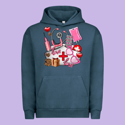 Nurse  Valentines Day Love Urban Hoodie Designed By Adodesignshop