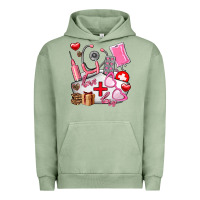 Pigment Oil Green nurse  valentines day love Urban Hoodie - AdoDesignShop